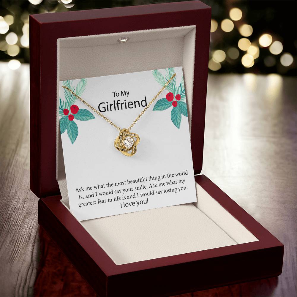 To My Girlfriend "The Most Beautiful Thing In The World" Knot Necklace