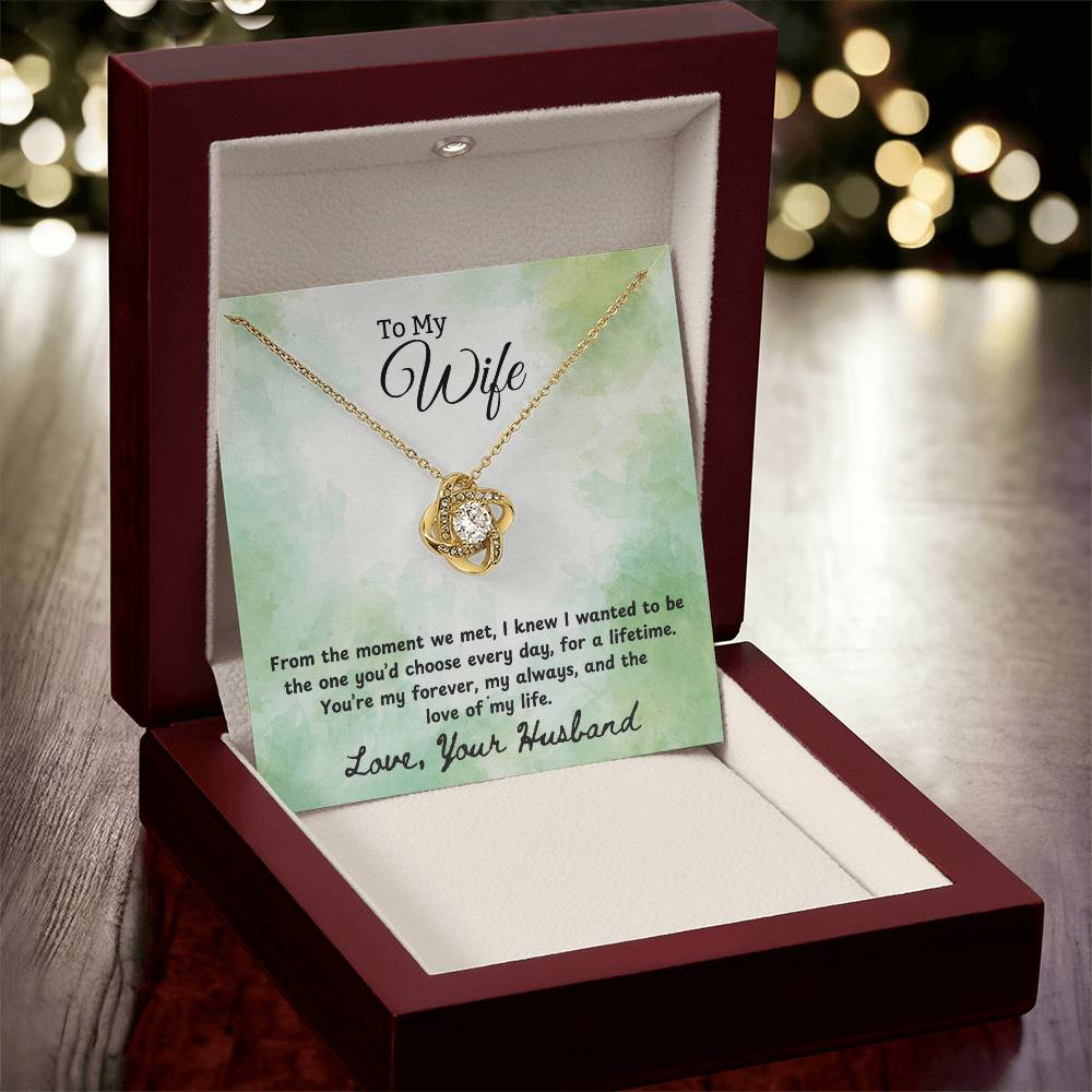 Gift For Wife "You're My Forever" Knot Necklace