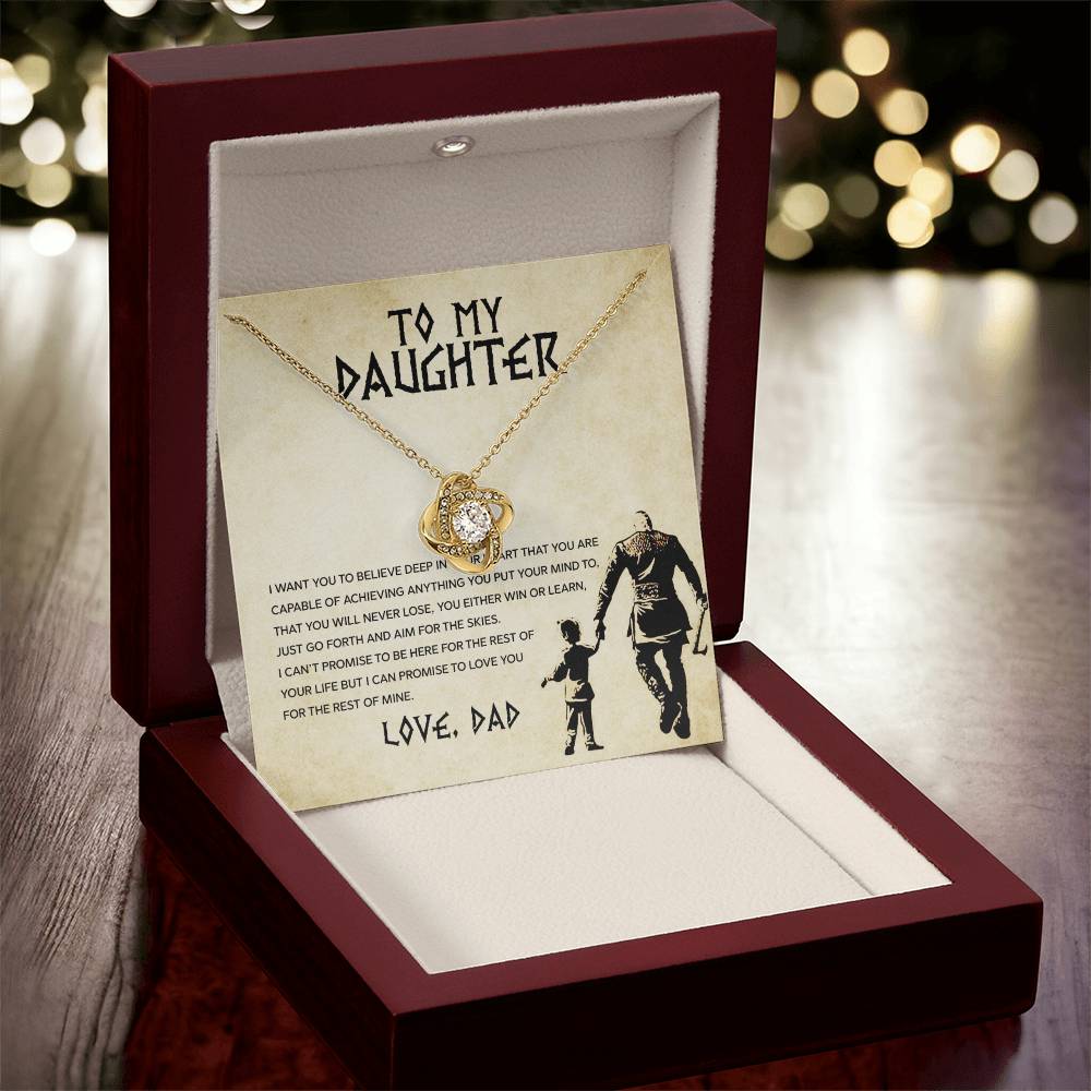 To My Daughter "You Will Never Lose" Knot Necklace