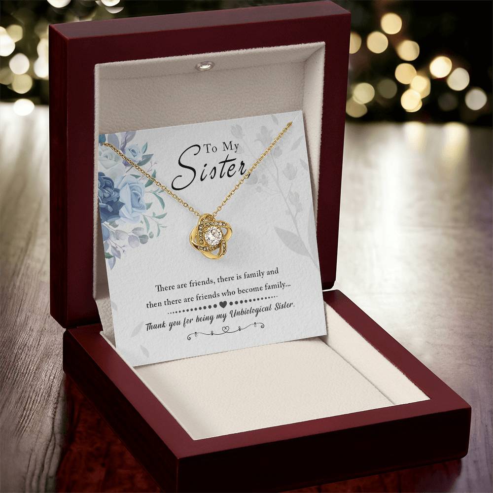 To My Sister "Thank You For Everything" Knot Necklace