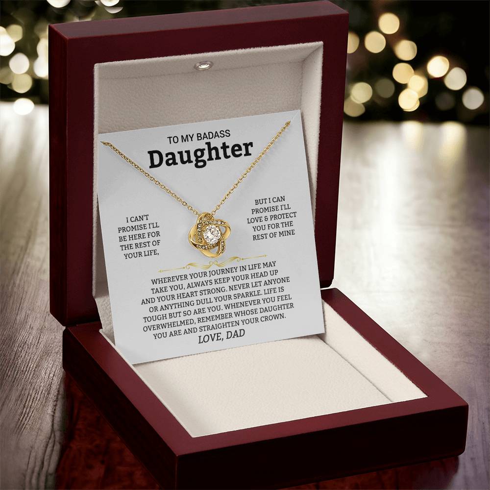 Gift For Daughter "I'll Love And Protect You" Knot Necklace