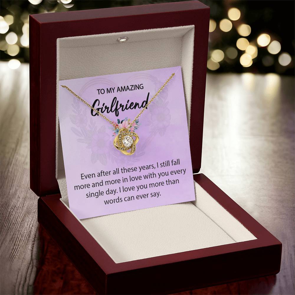 To My Girlfriend "I Love You" Knot Necklace