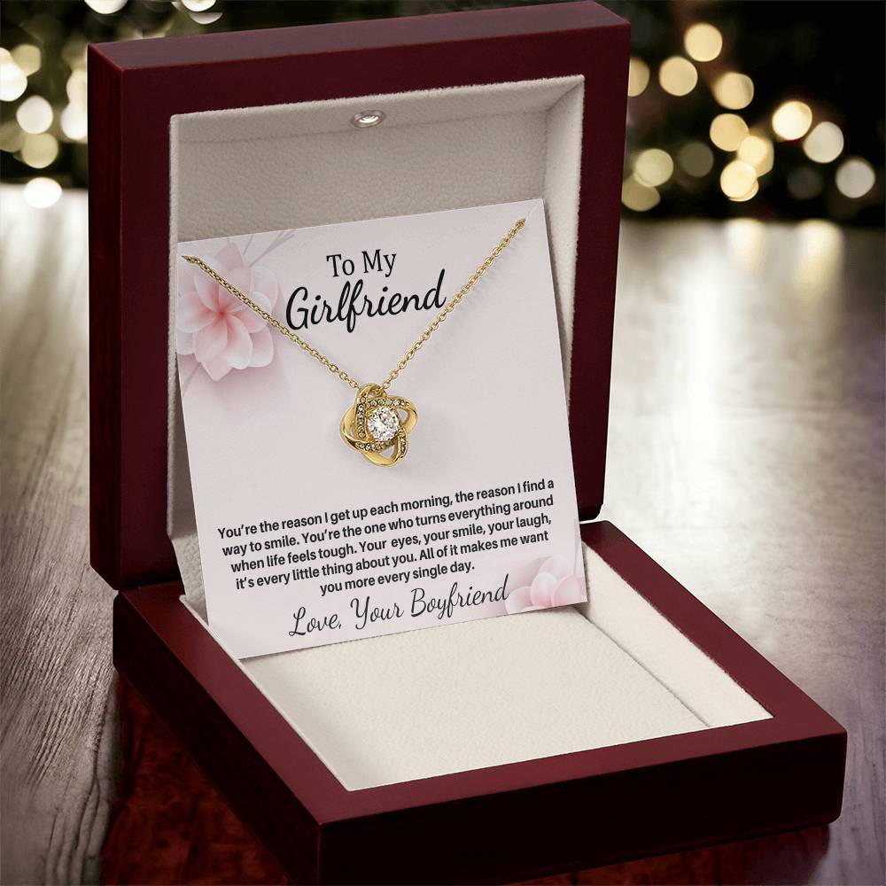 Gift For Girlfriend "You're The Reason" Knot Necklace