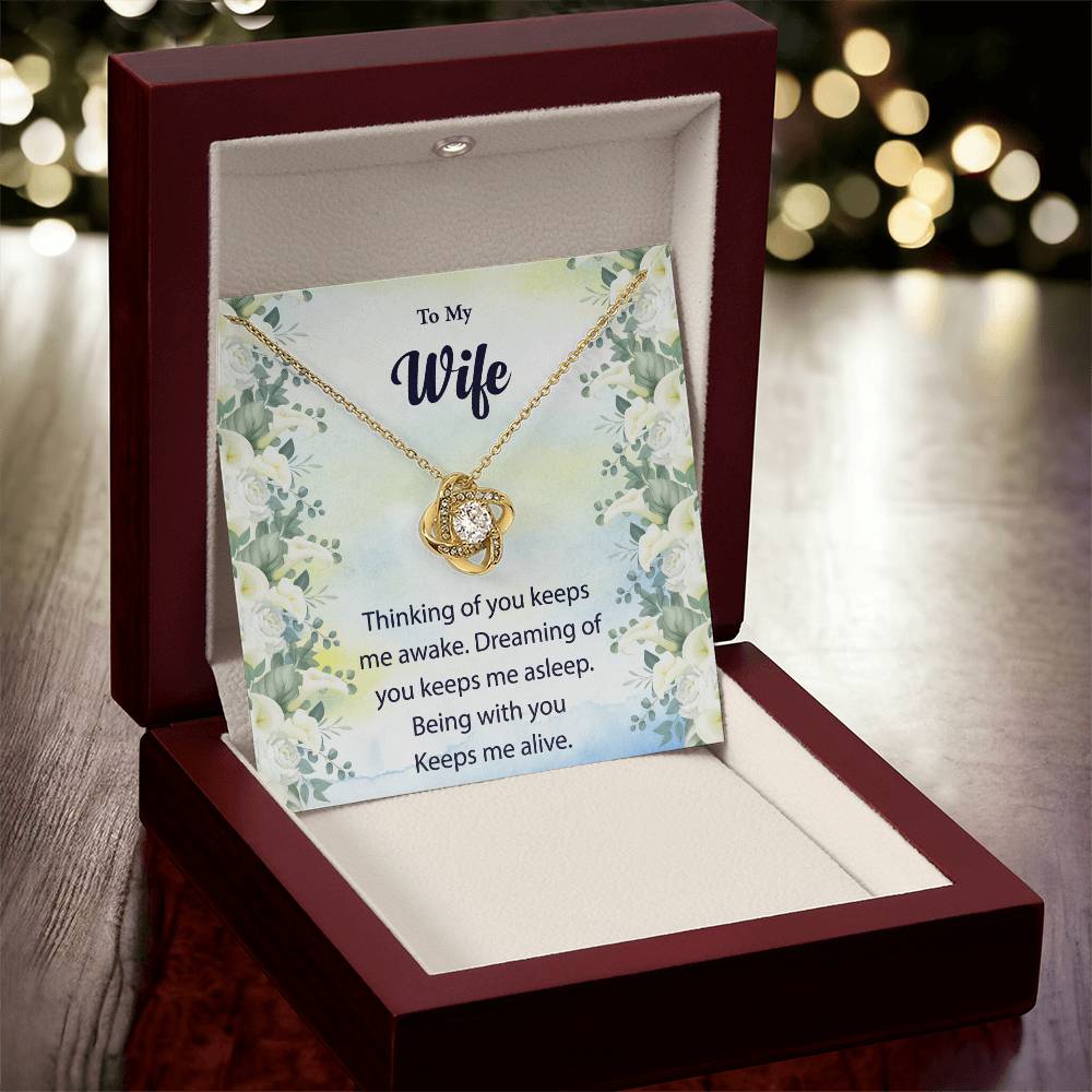 To My Wife "Thinking Of You" Knot Necklace