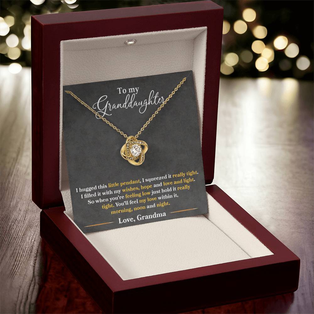 To My Granddaughter "You'll Feel My Love Within This" Knot Necklace
