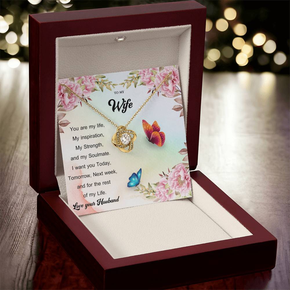 To My Wife "You Are My Life" Knot Necklace