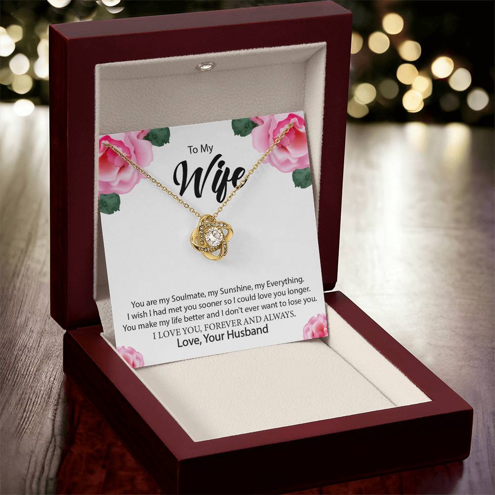 To My Wife "You Are My Everything" Knot Necklace