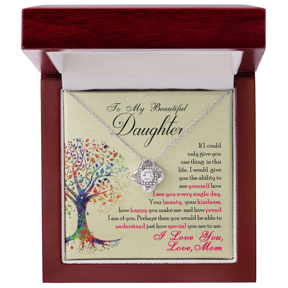 To My Beautiful Daughter "You Are Special To Me" Knot Necklace