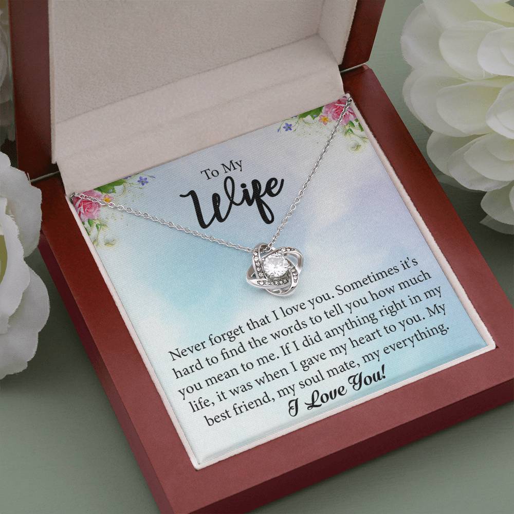 To My Wife "My Best Friend" Knot Necklace