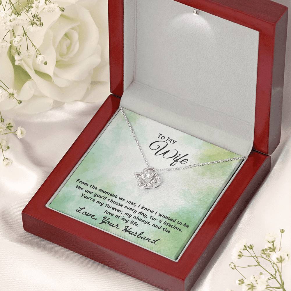 Gift For Wife "You're My Forever" Knot Necklace