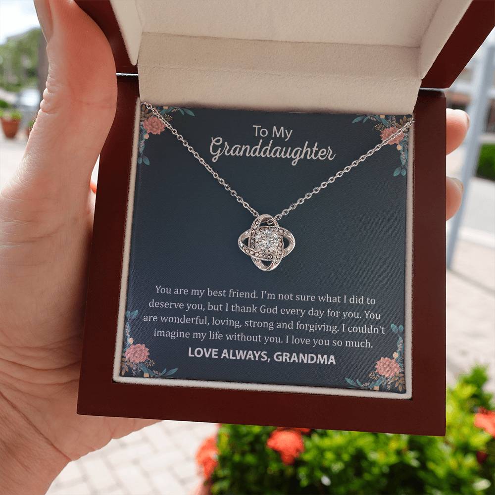 To My Granddaughter "You Are My Best Friend" Knot Necklace