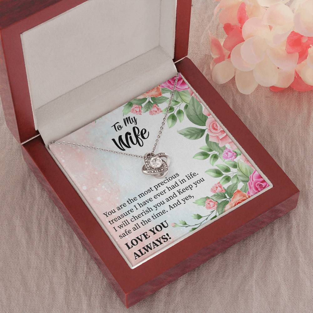 To My Wife "You Are The Most Precious Treasure" Knot Necklace