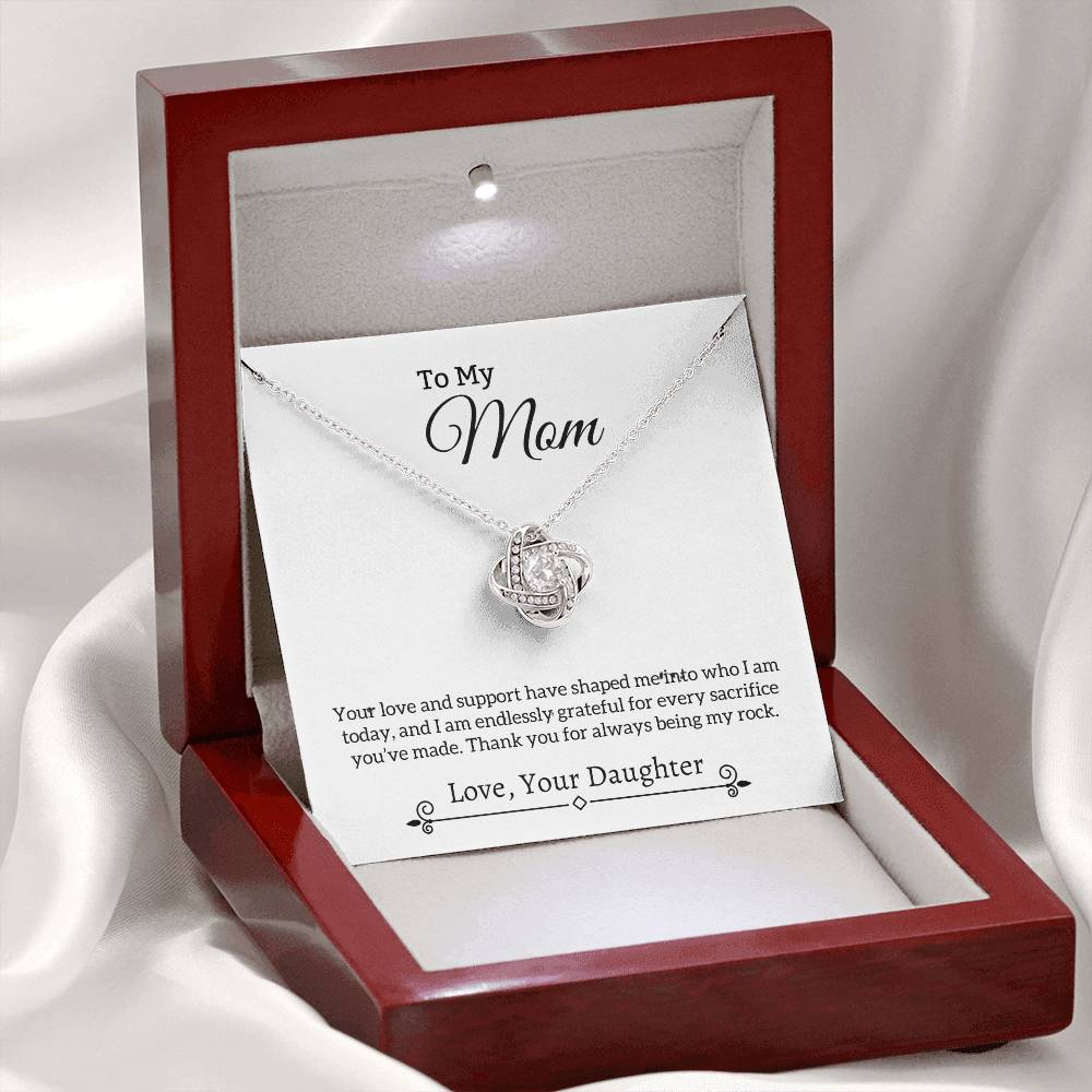 Gift For Mom "You Are My Rock" Knot Necklace