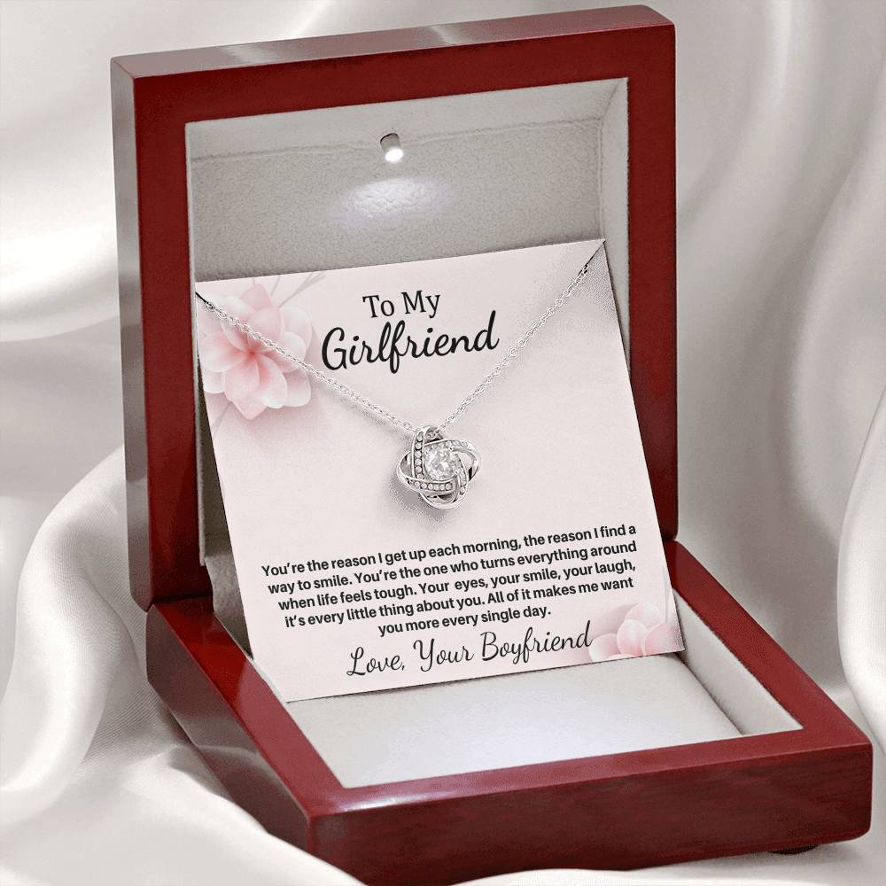 Gift For Girlfriend "You're The Reason" Knot Necklace