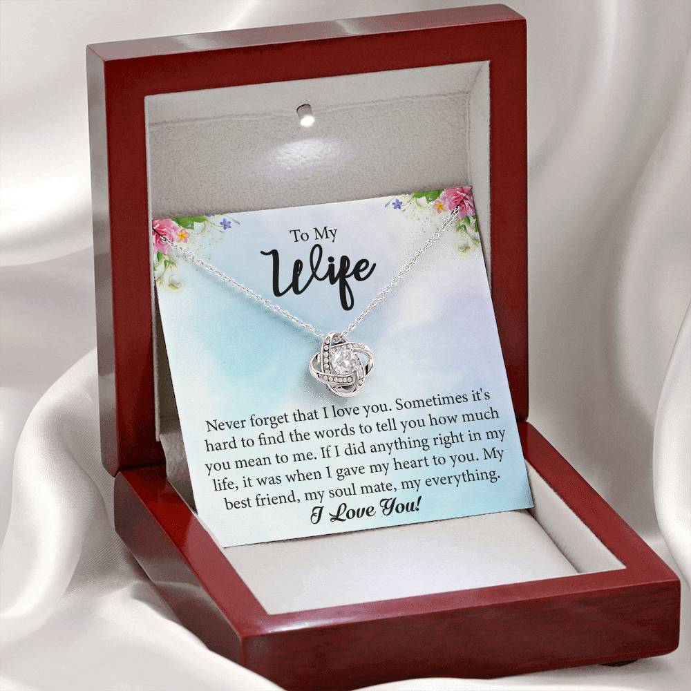 To My Wife "My Best Friend" Knot Necklace