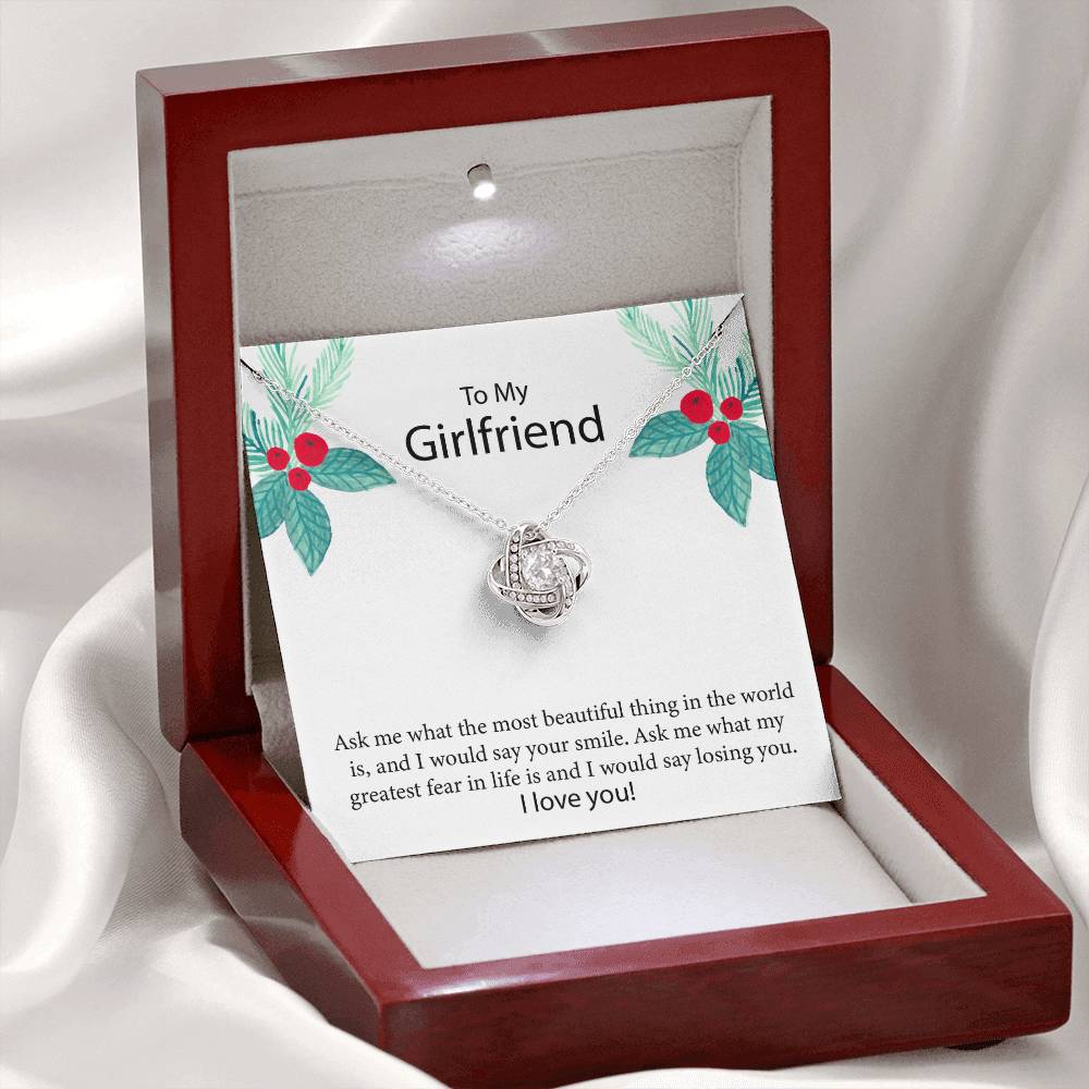 To My Girlfriend "The Most Beautiful Thing In The World" Knot Necklace