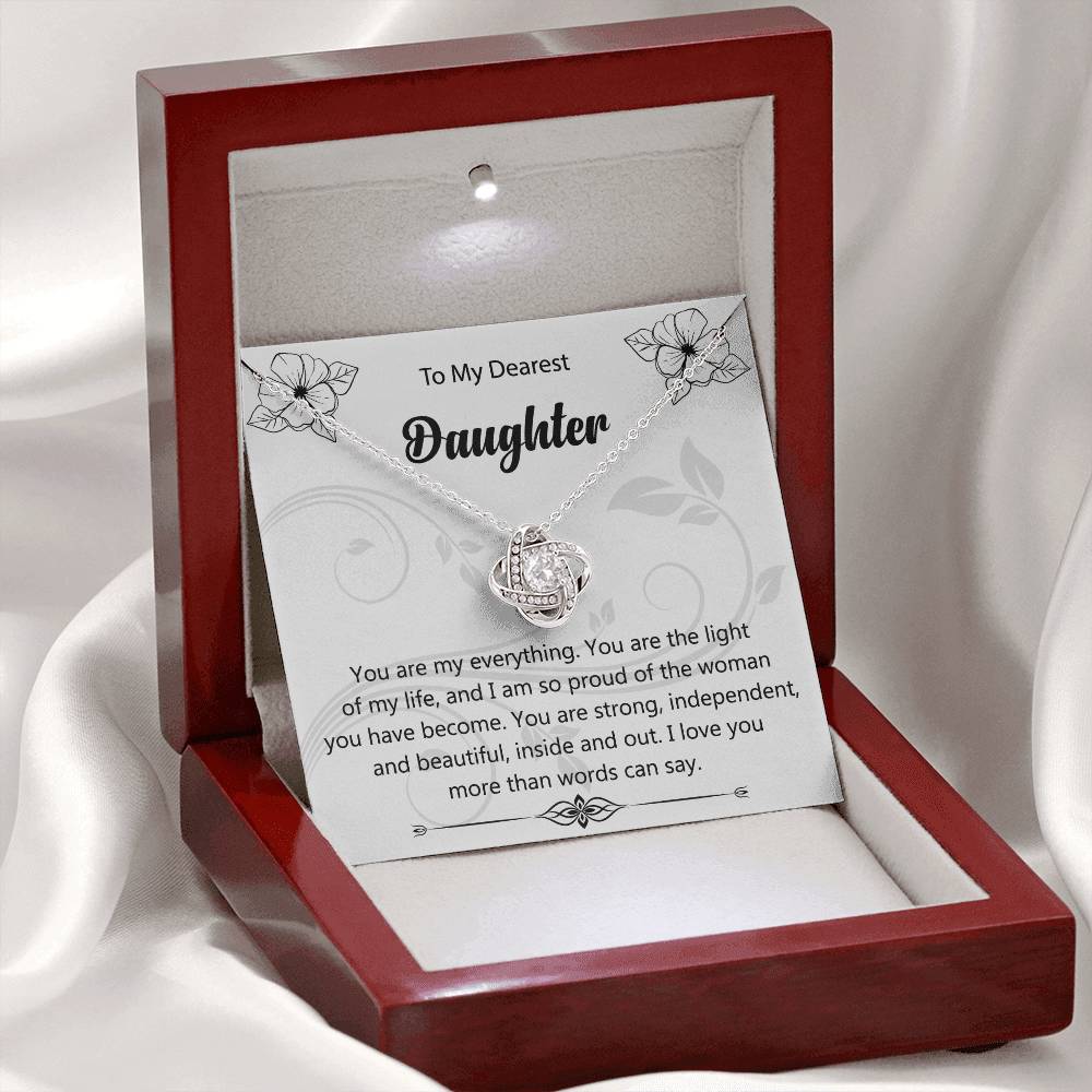 To My Dearest Daughter "You Are My Everything" Knot Necklace