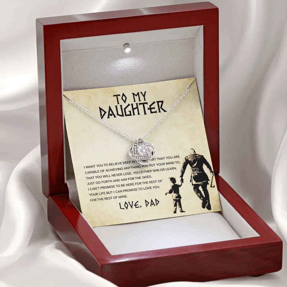 To My Daughter "You Will Never Lose" Knot Necklace