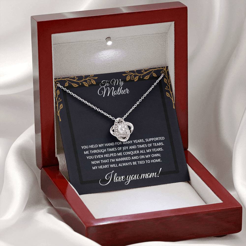 Gift For Mom "You Held My Hand" Knot Necklace