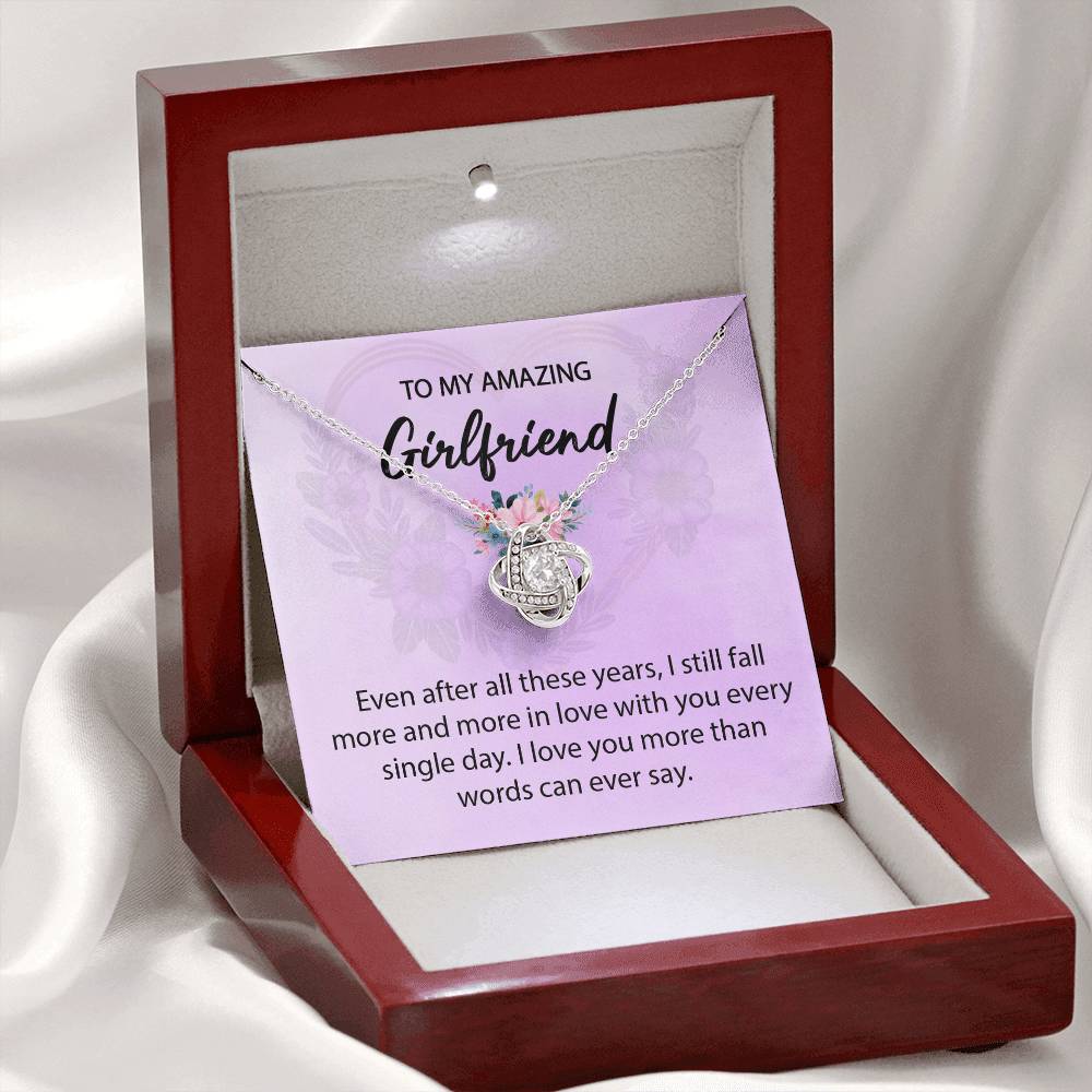 To My Girlfriend "I Love You" Knot Necklace