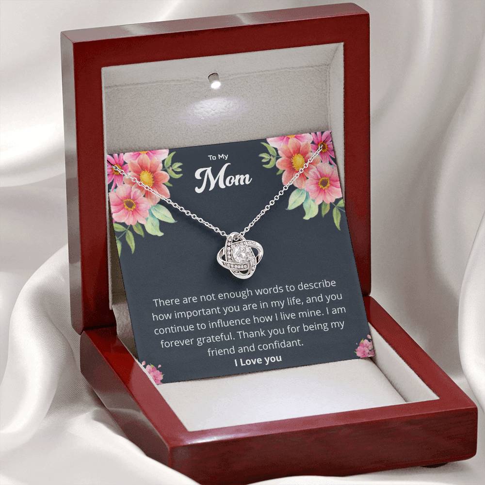 Gift For Mom "I Am Forever Grateful" Knot Necklace