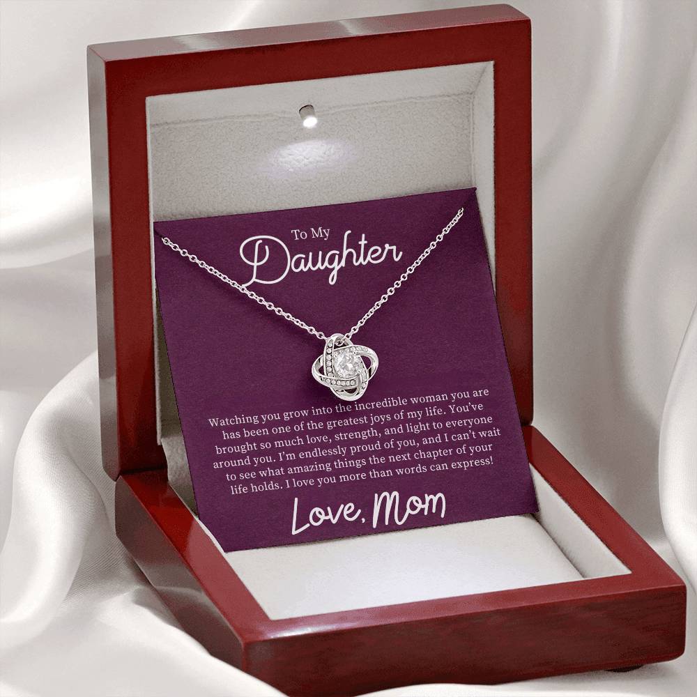 To My Daughter "I'm Endlessly Proud Of You" Knot Necklace