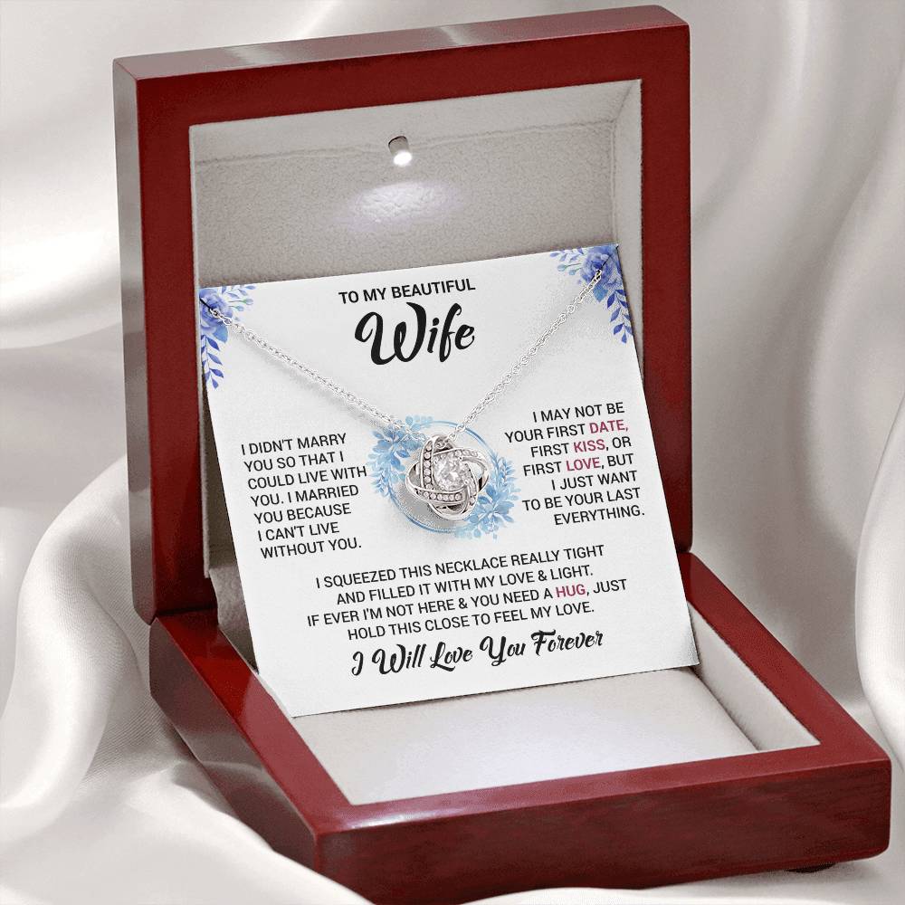 To My Wife "I Will Love You Forever" Knot Necklace