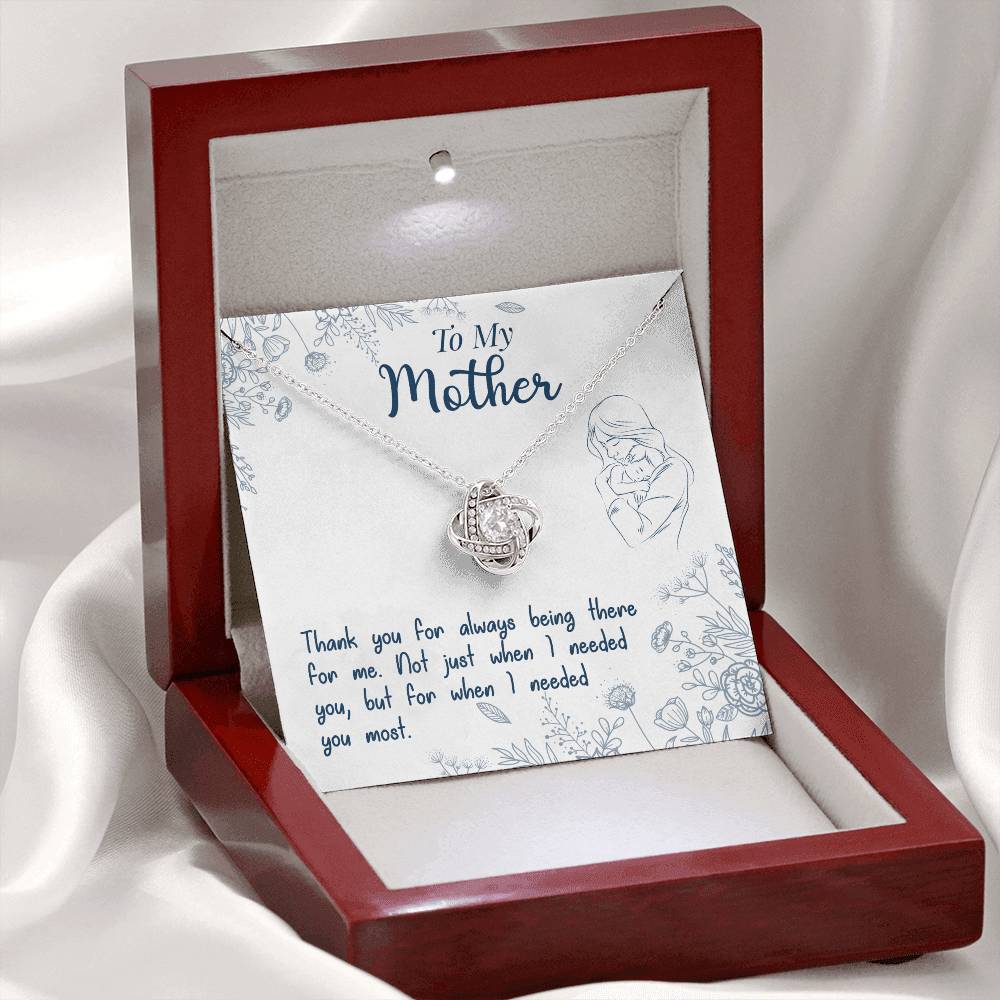 To My Mother "Thank You For Always Being There" Knot Necklace