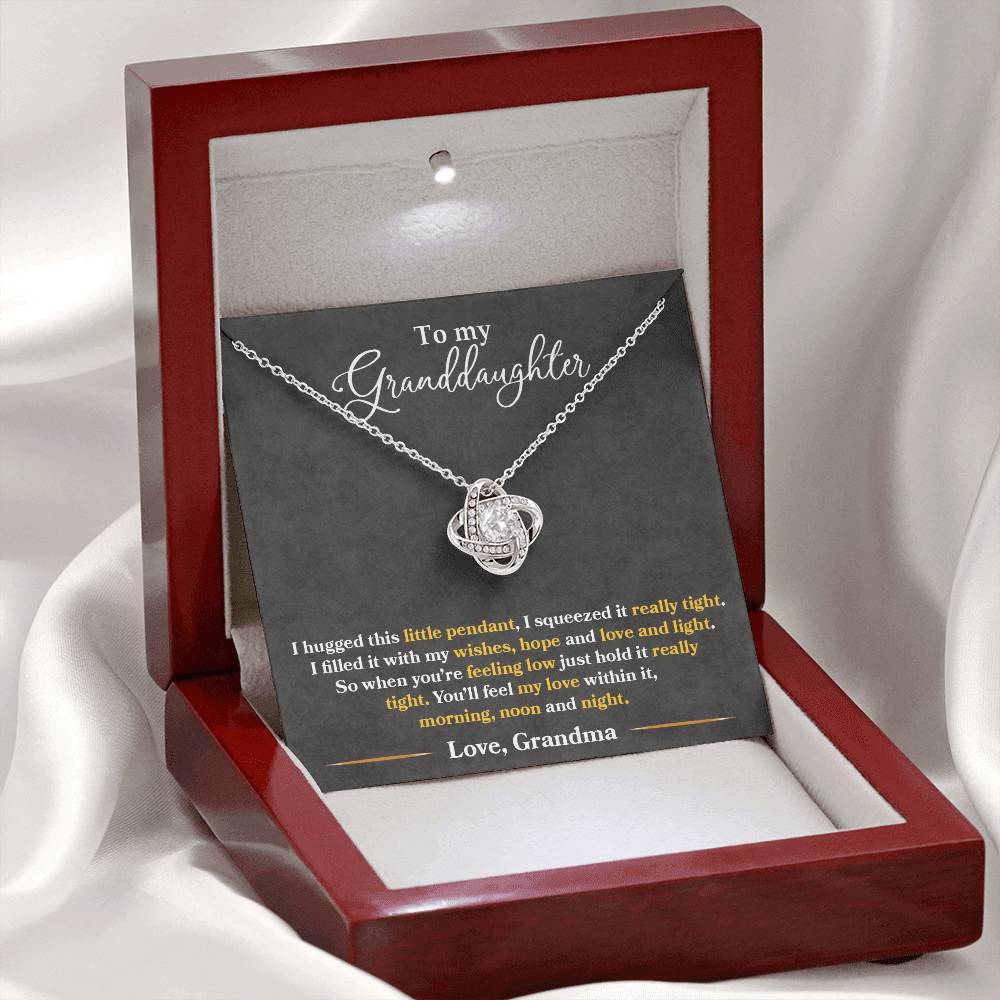 To My Granddaughter "You'll Feel My Love Within This" Knot Necklace