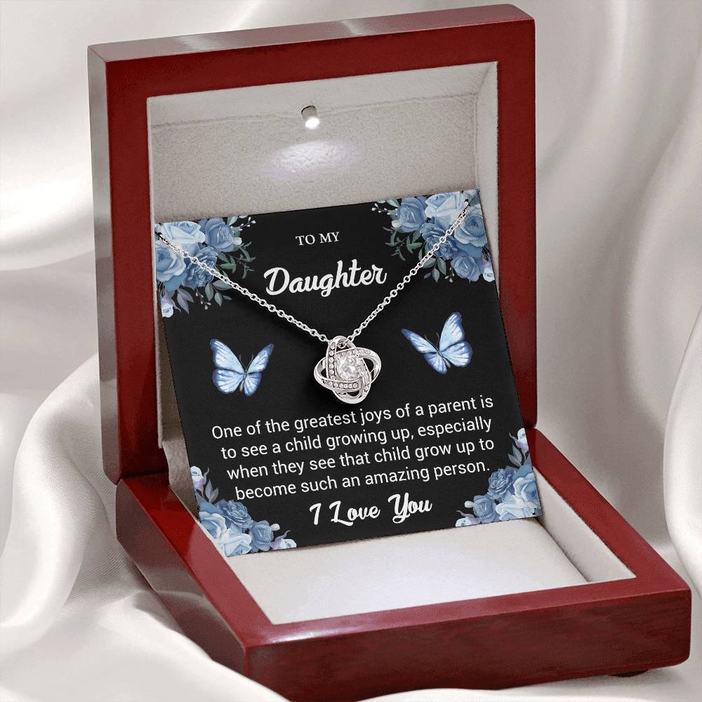 To My Daughter "One Of The Greatest Joys" Knot Necklace