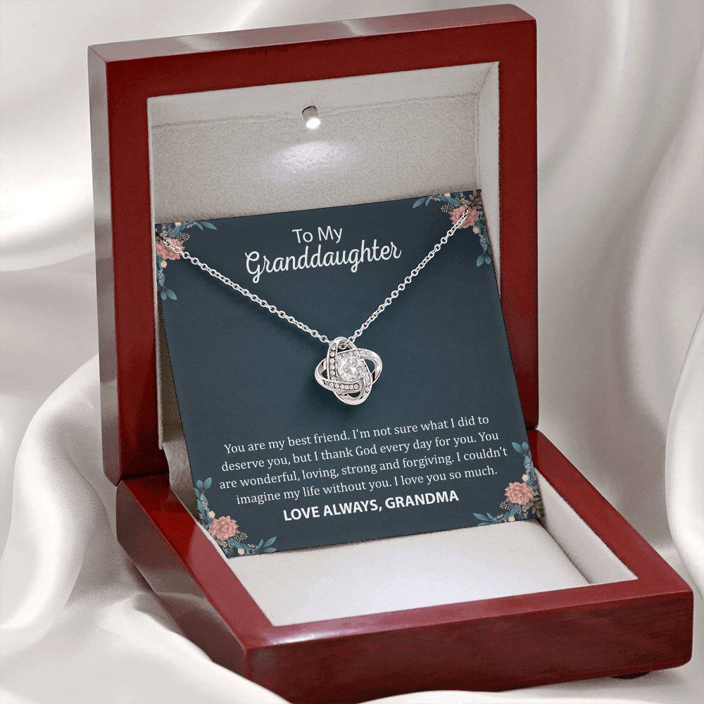 To My Granddaughter "You Are My Best Friend" Knot Necklace