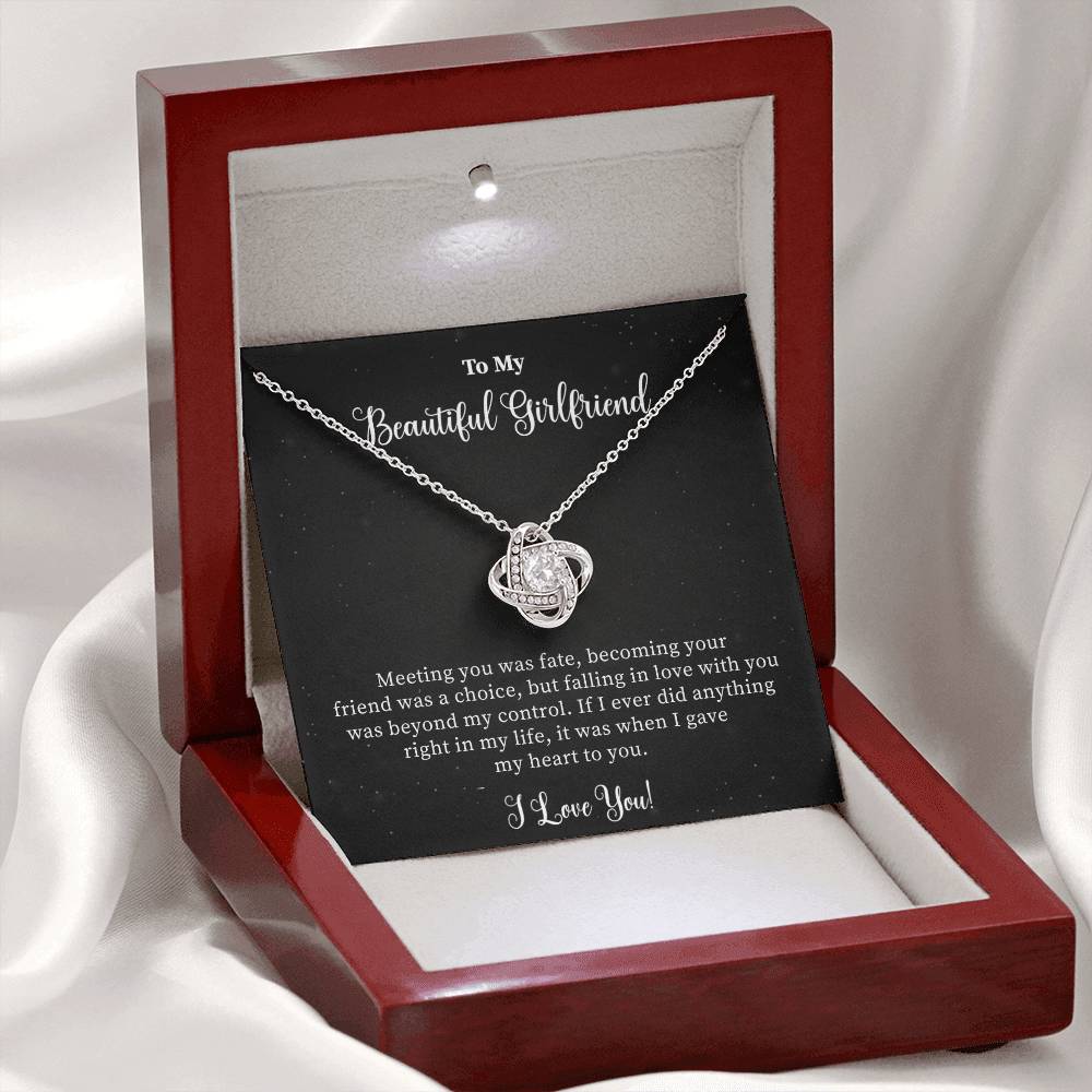 Gift For Girlfriend "Meeting You Was Fate" Knot Necklace