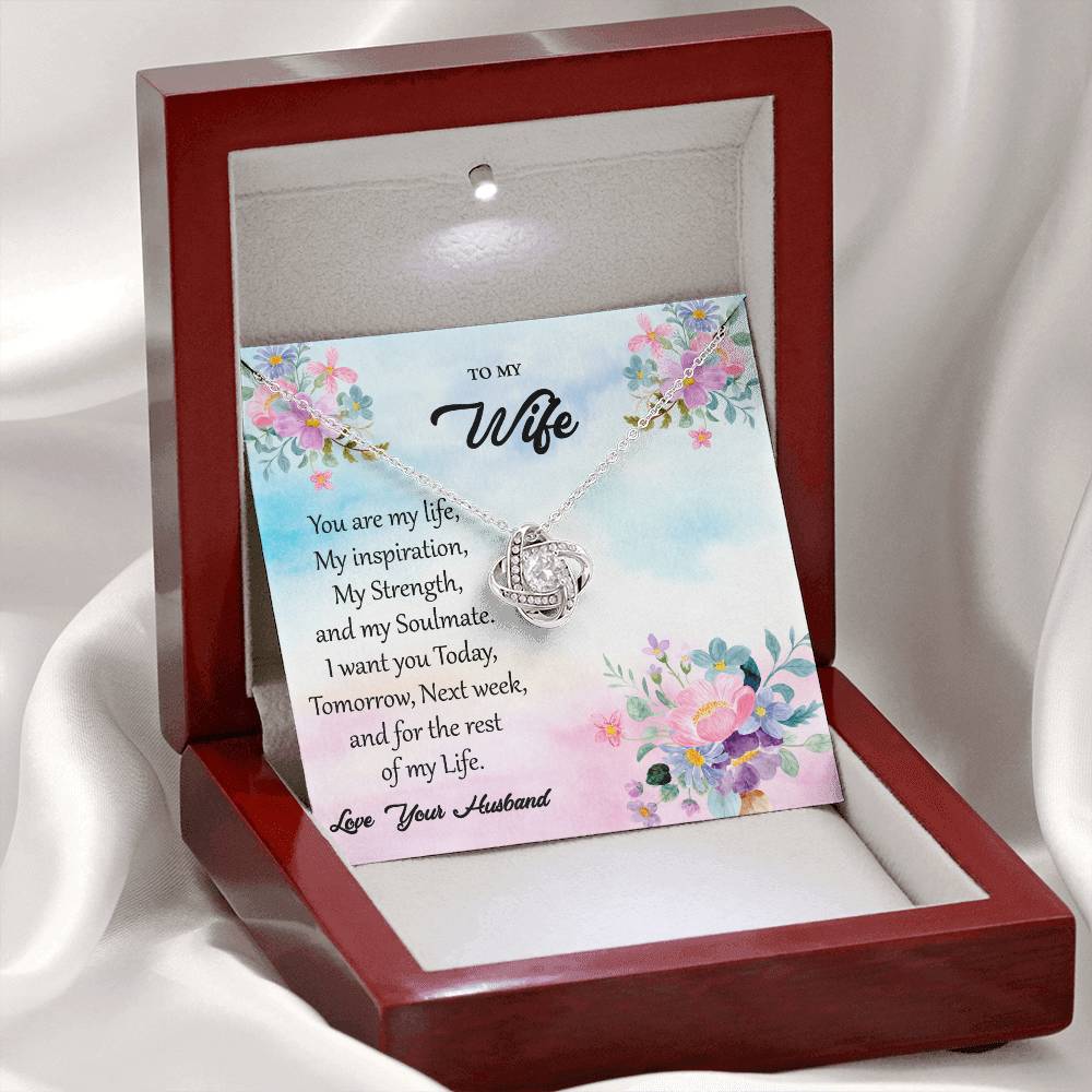 To My Wife "You Are My Inspiration" Knot Necklace