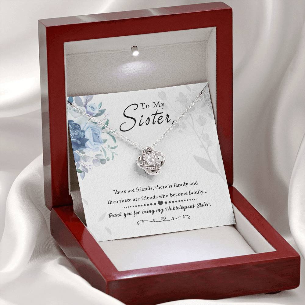 To My Sister "Thank You For Everything" Knot Necklace