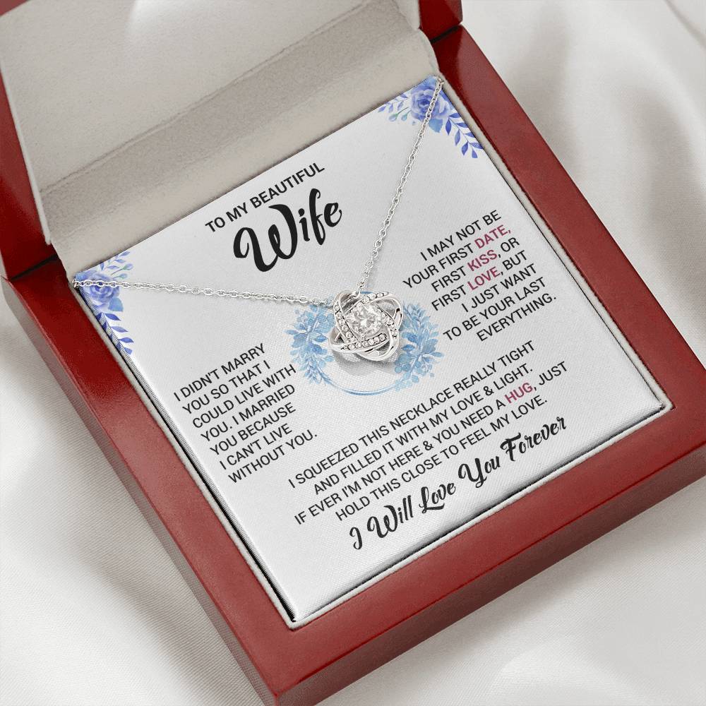 To My Wife "I Will Love You Forever" Knot Necklace