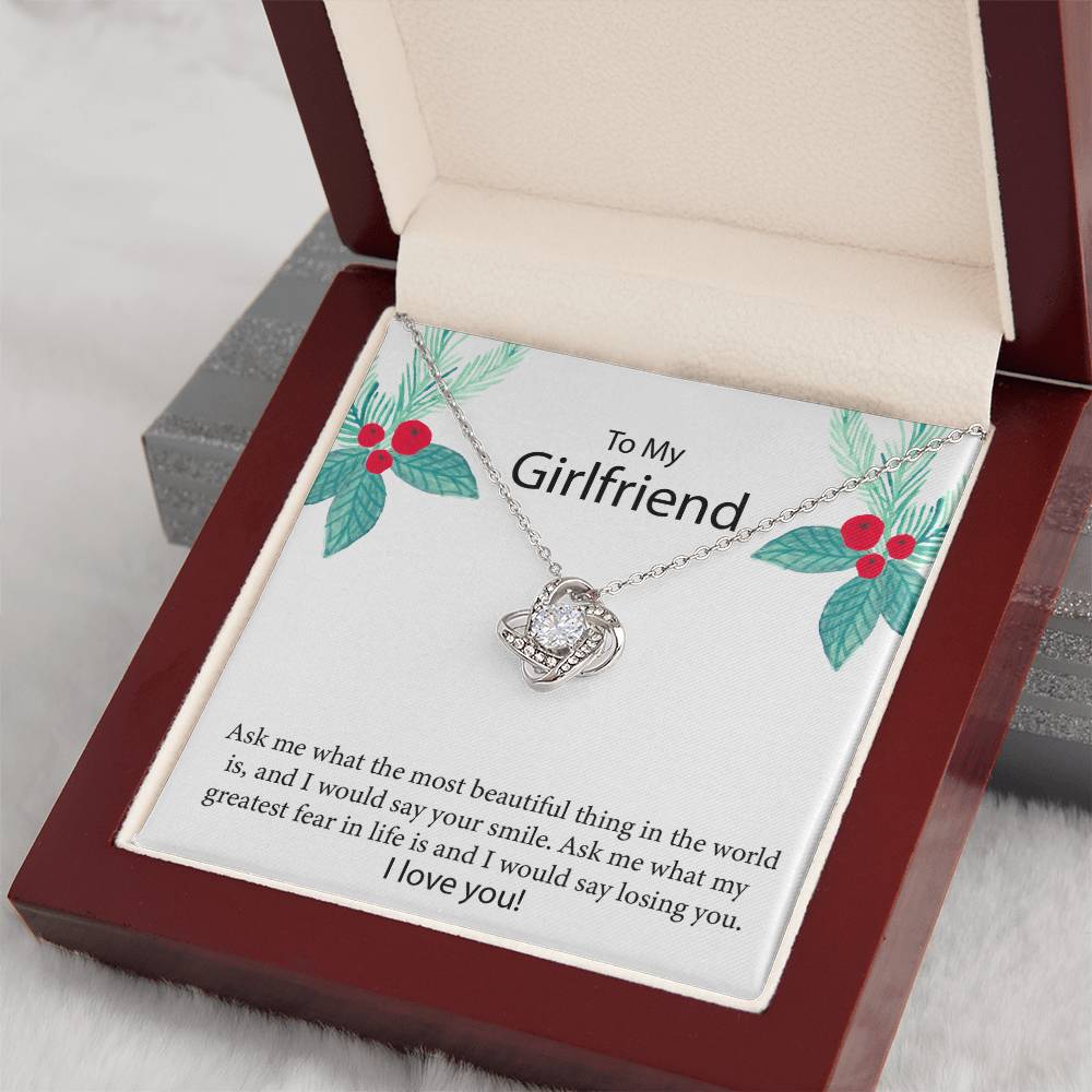 To My Girlfriend "The Most Beautiful Thing In The World" Knot Necklace