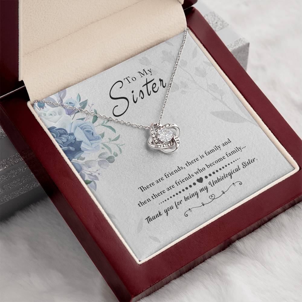 To My Sister "Thank You For Everything" Knot Necklace