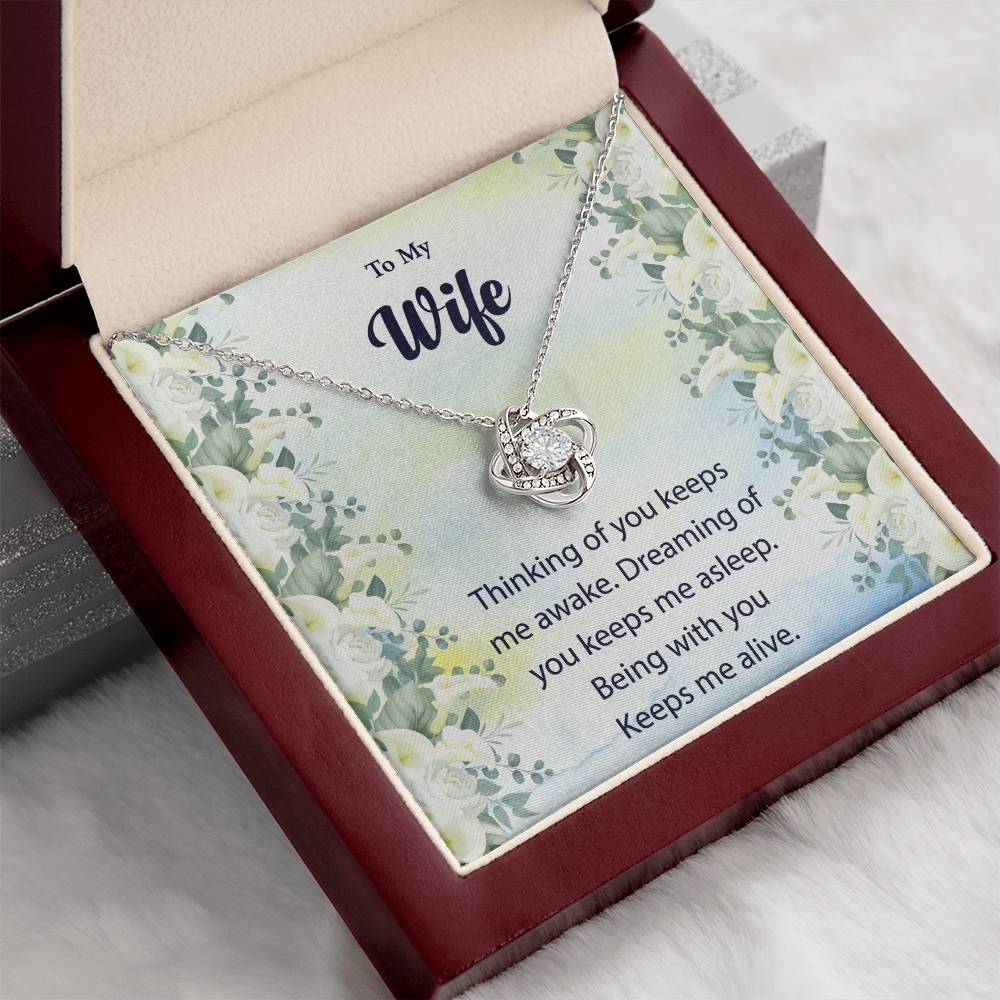 To My Wife "Thinking Of You" Knot Necklace