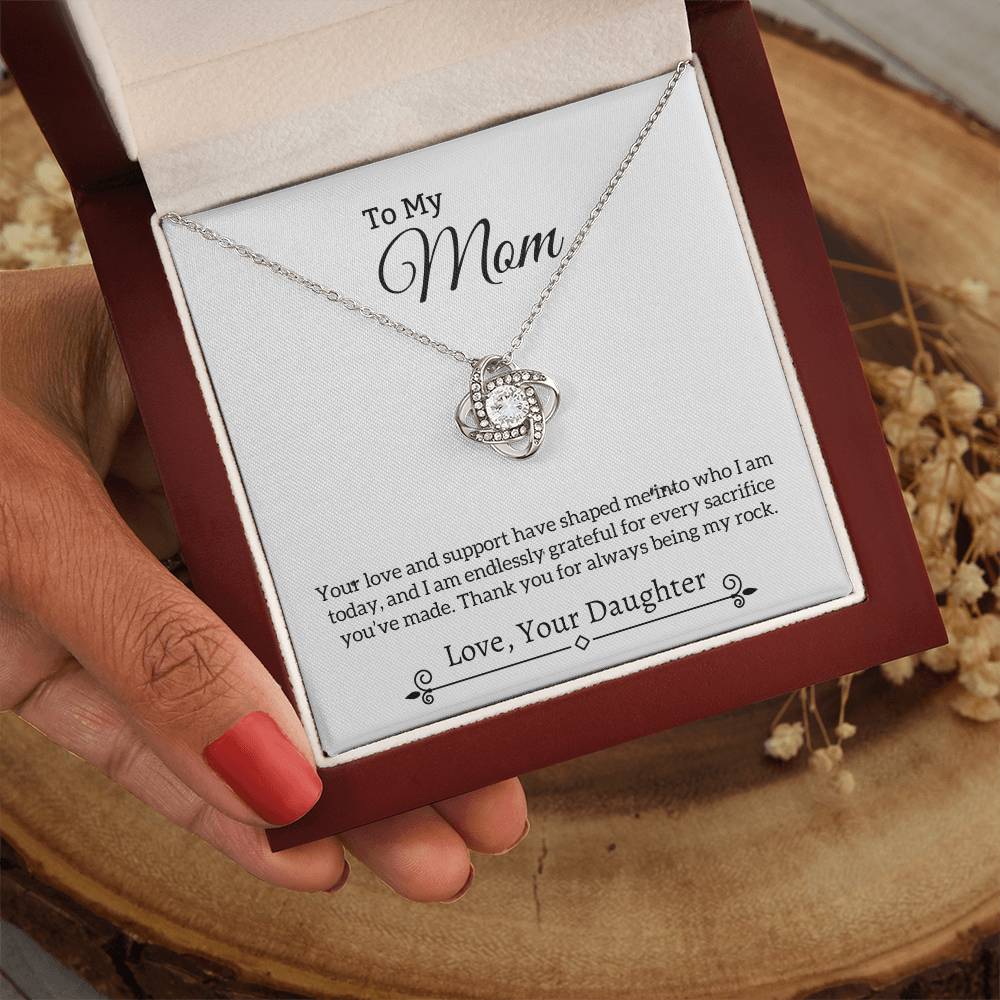 Gift For Mom "You Are My Rock" Knot Necklace