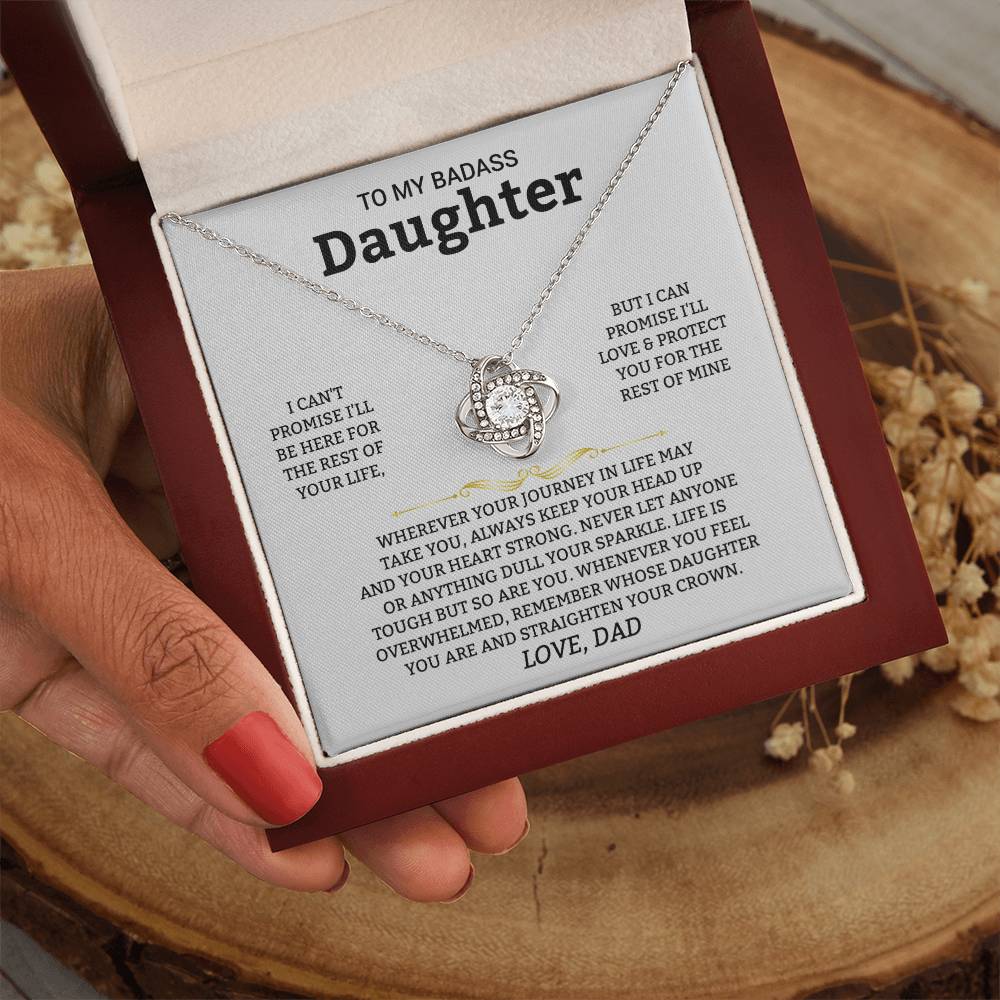 Gift For Daughter "I'll Love And Protect You" Knot Necklace