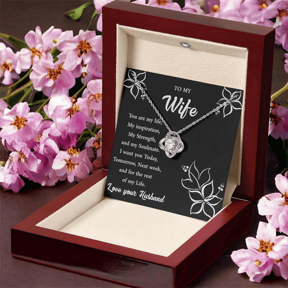 To My Wife "You Are My Strength" Knot Necklace