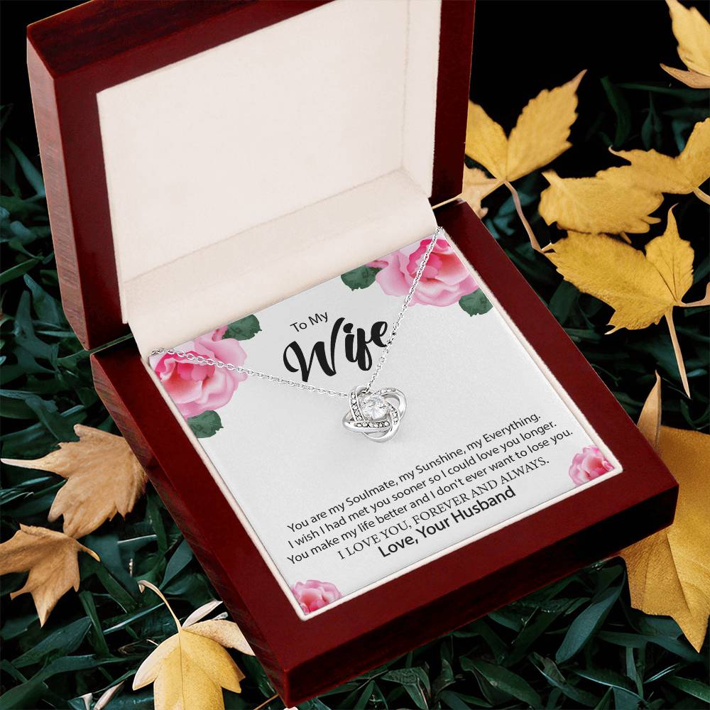 To My Wife "You Are My Everything" Knot Necklace