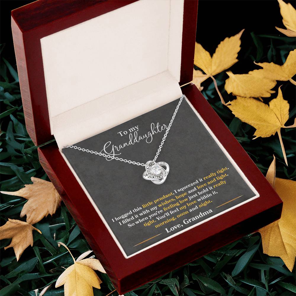 To My Granddaughter "You'll Feel My Love Within This" Knot Necklace