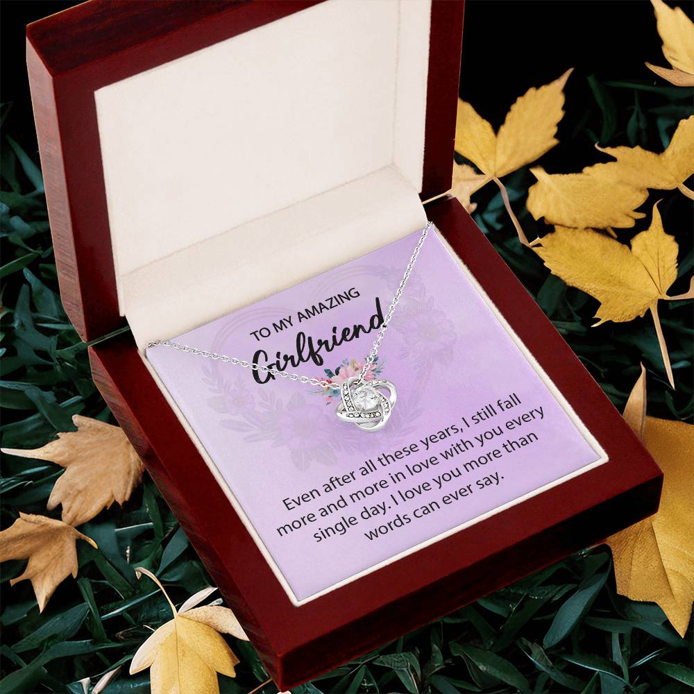 To My Girlfriend "I Love You" Knot Necklace