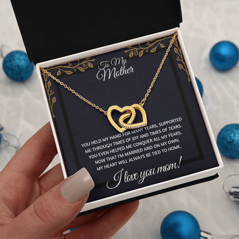 Gift For Mom "You Held My Hand" Heart Necklace