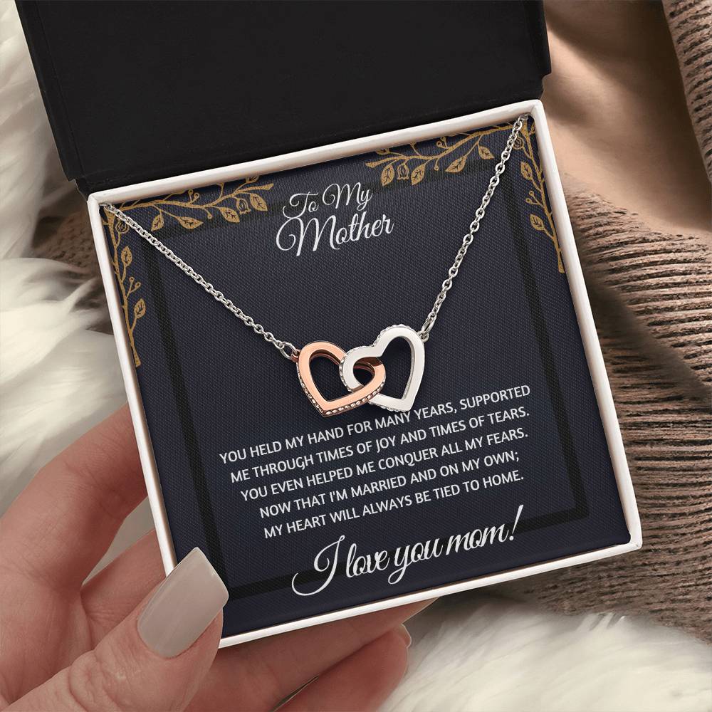 Gift For Mom "You Held My Hand" Heart Necklace