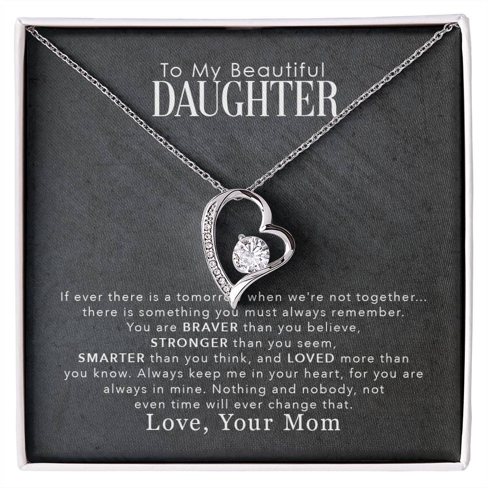 To My Beautiful Daughter "You Are Braver Than You Believe" Necklace
