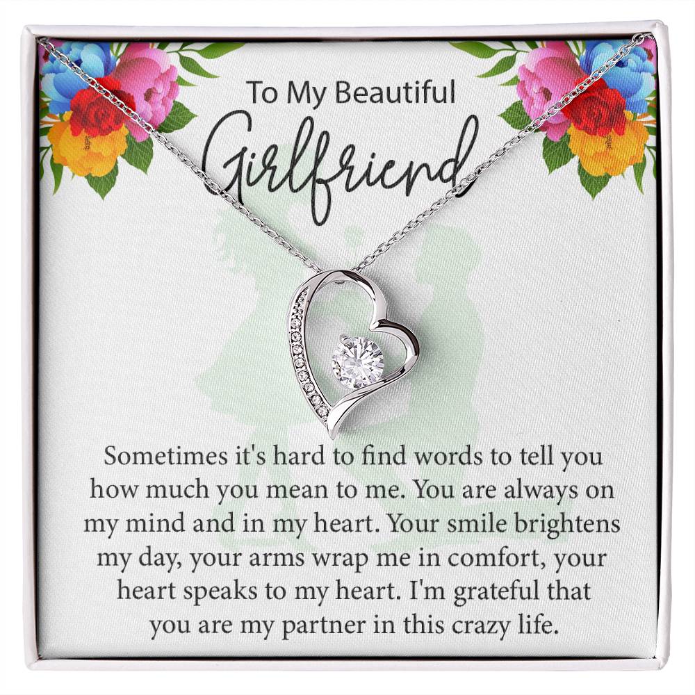 To My Girlfriend "You Are Always On My Mind" Heart Necklace