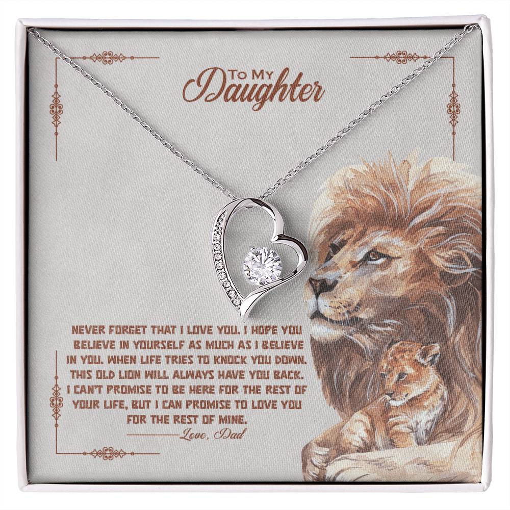 To My Beautiful Daughter "Never Forget That I Love You" Necklace