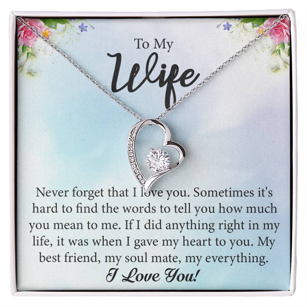 To My Wife "My Best Friend" Heart Necklace
